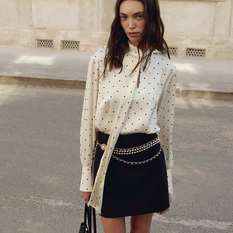 Satin Polka Dot Elegant Top