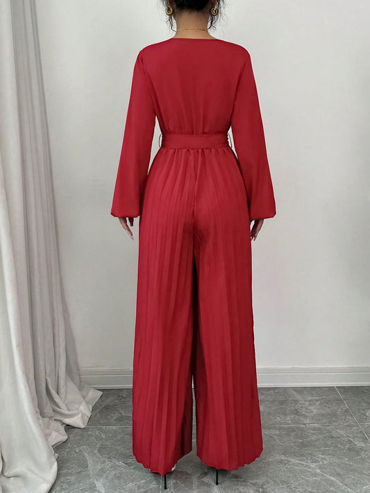 Francesca Tie-Belt Jumpsuit