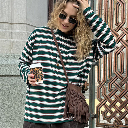 Loose Striped T-shirt For Women