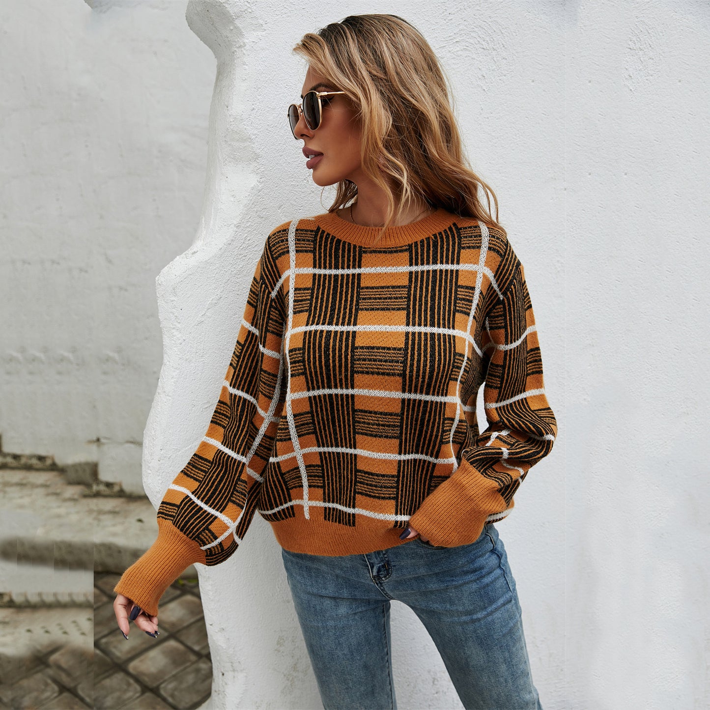 Plaid Pullover Sweater