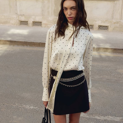 Satin Polka Dot Elegant Top