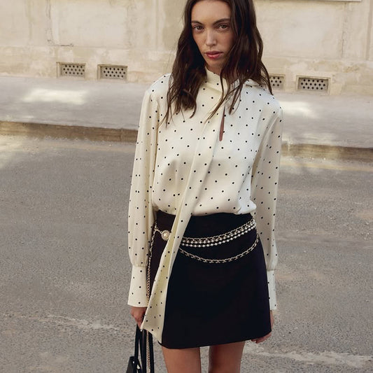 Satin Polka Dot Elegant Top