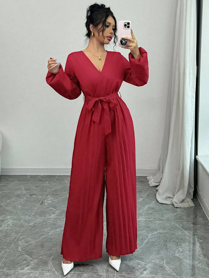 Francesca Tie-Belt Jumpsuit