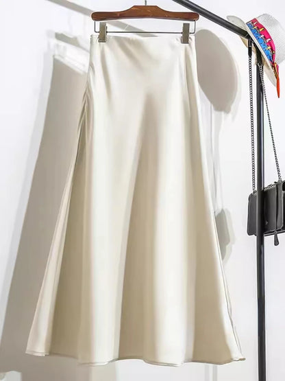 Chantal Satin Midi Skirt