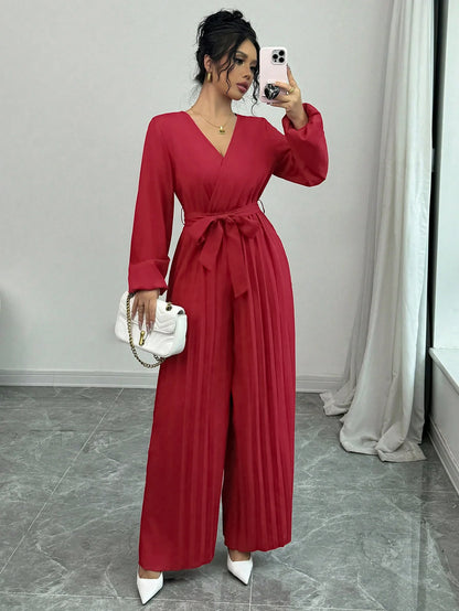 Francesca Tie-Belt Jumpsuit