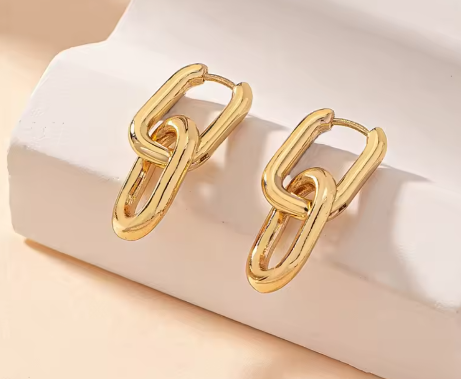 Retro Stainless Steel Square Earrings for Women