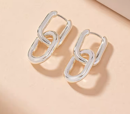 Retro Stainless Steel Square Earrings for Women
