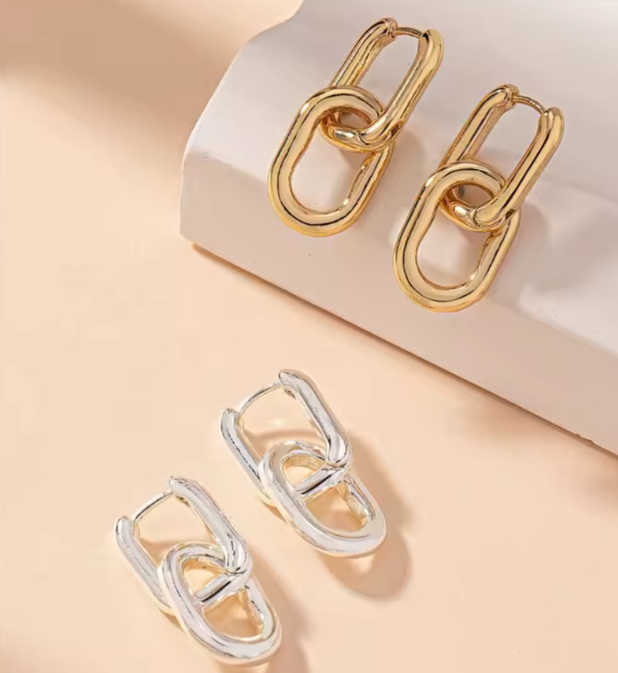 Retro Stainless Steel Square Earrings for Women