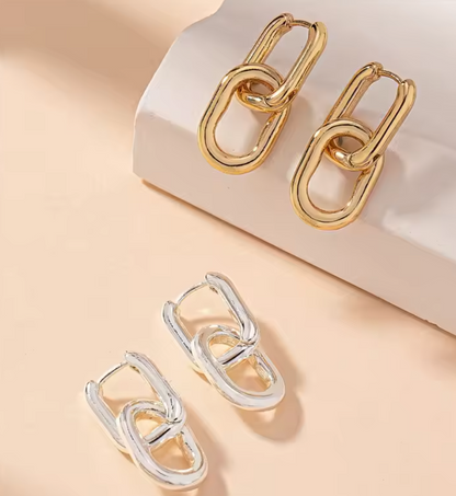Retro Stainless Steel Square Earrings for Women